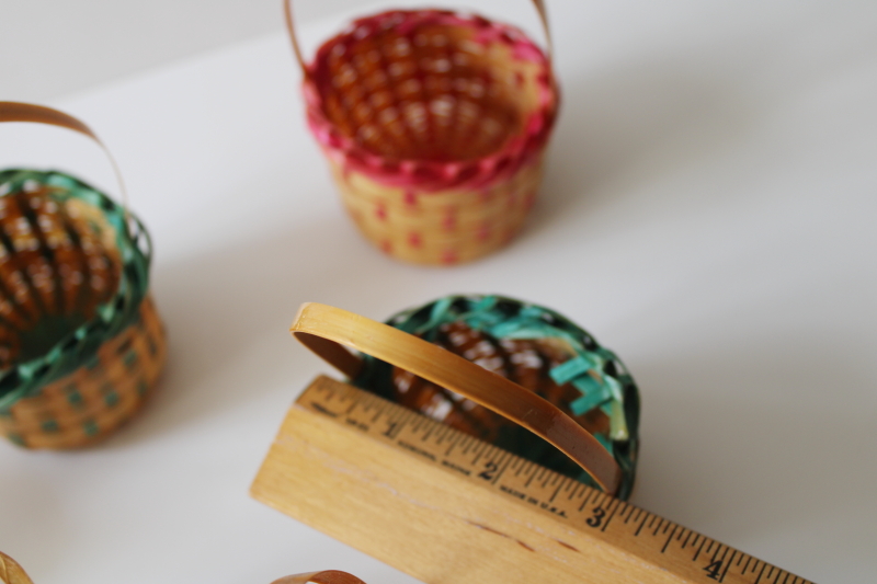 photo of 90s vintage mini baskets, tiny doll size Easter baskets or ornaments, cottagecore country decor  #4