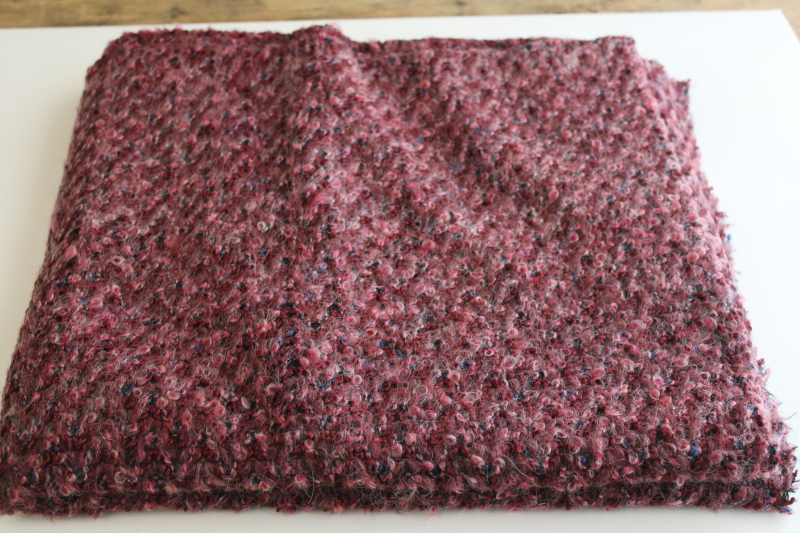 photo of 90s vintage mohair wool boucle fabric, soft suiting w/ knit backing designer look fabric  #1