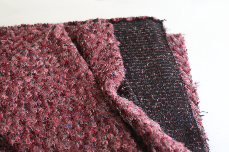 photo of 90s vintage mohair wool boucle fabric, soft suiting w/ knit backing designer look fabric  #2