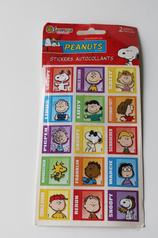 photo of 90s vintage sealed SandyLion stickers Peanuts gang characters Snoopy Charlie Brown #1