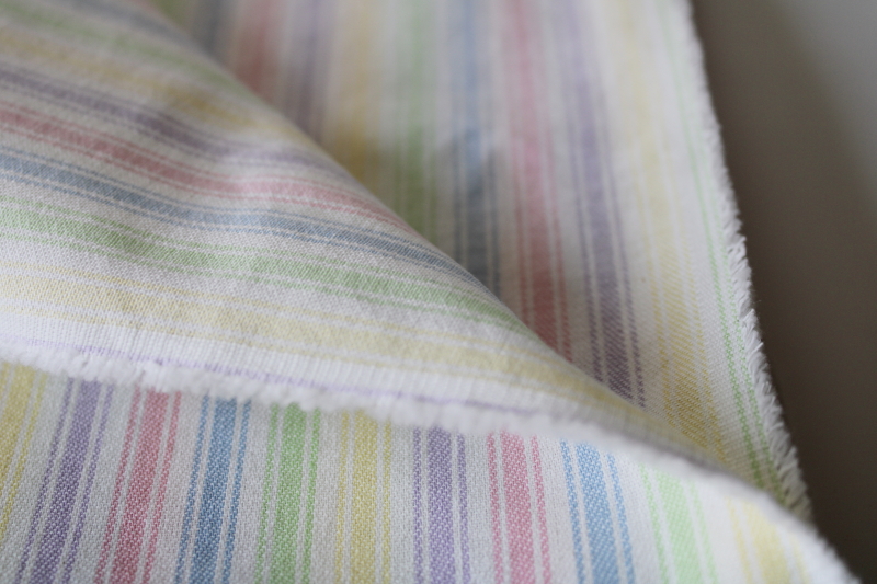 photo of 90s vintage soft thick cotton broadcloth candy stripe pastel colors on white  #2