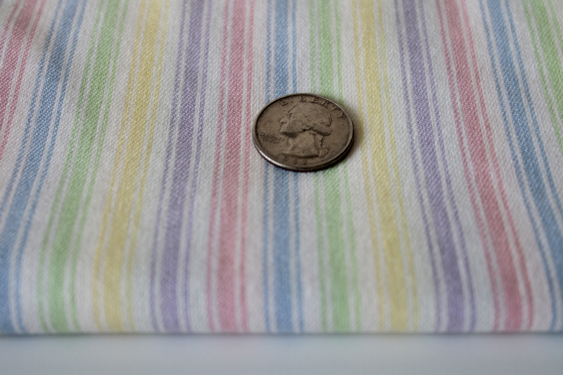 photo of 90s vintage soft thick cotton broadcloth candy stripe pastel colors on white  #3
