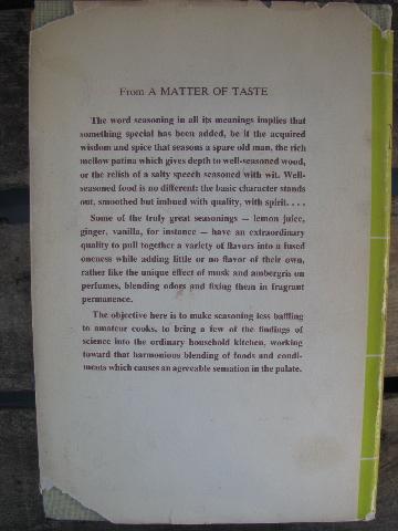 photo of A Matter of Taste, 1960s vintage cookbook, spices and seasonings #7