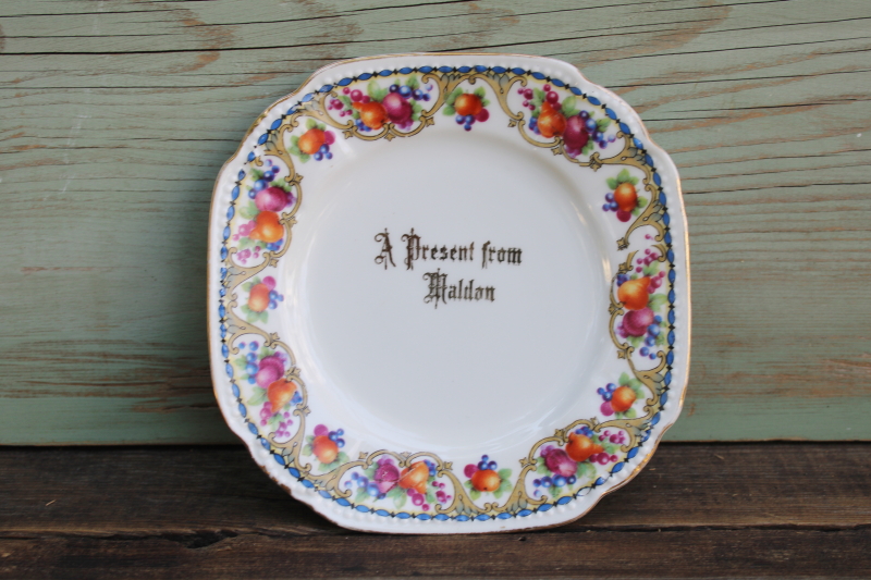 photo of A Present from Maldon England early 1900s vintage travel souvenir antique china plate  #1