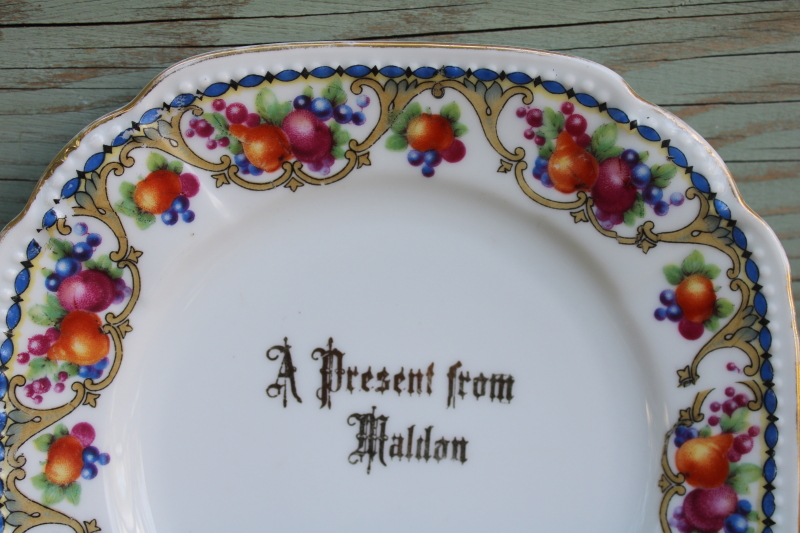 photo of A Present from Maldon England early 1900s vintage travel souvenir antique china plate  #2