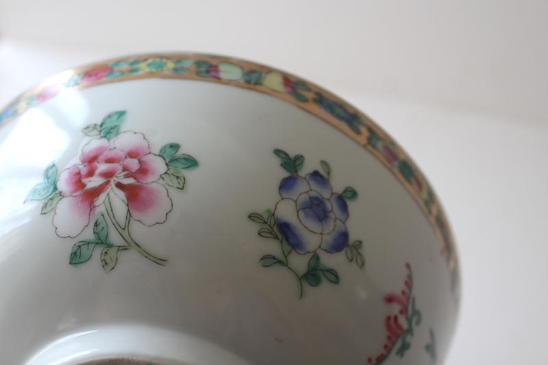 photo of ACF Japanese Porcelain Ware Hong Kong, vintage hand painted botanical china bowl #6