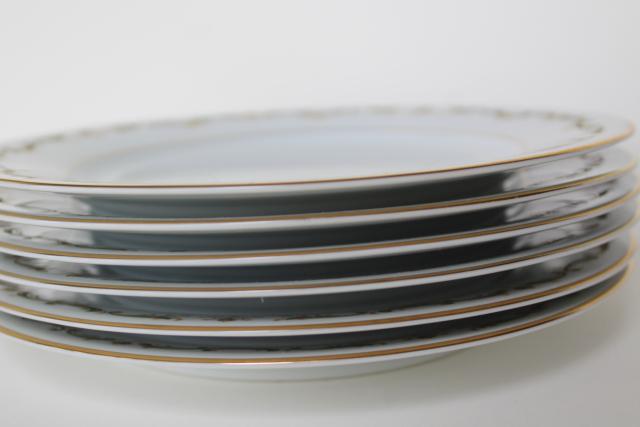 photo of Aberdeen green border pattern vintage Noritake china salad plates, set of 6 #3