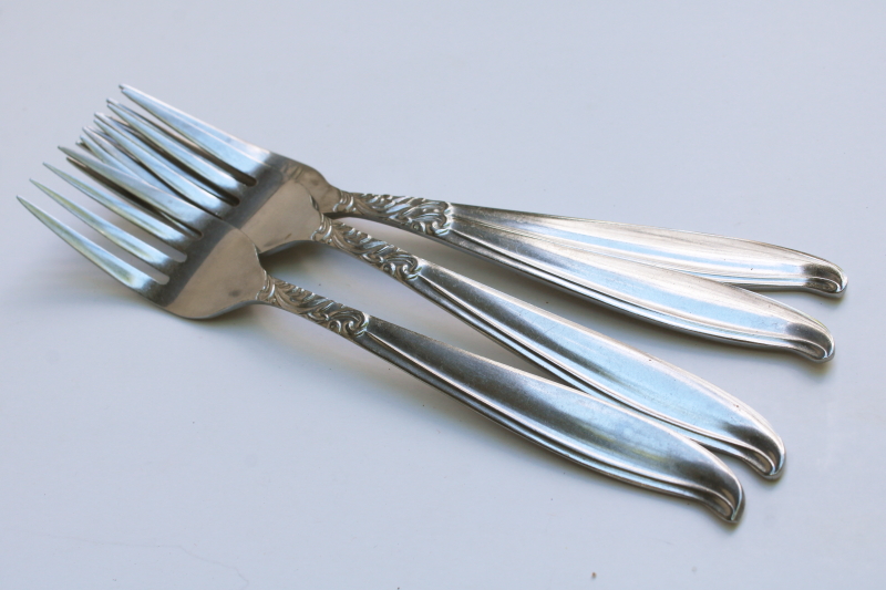 photo of Acsons stainless flatware Dignity pattern dinner forks MCM vintage Japan  #2
