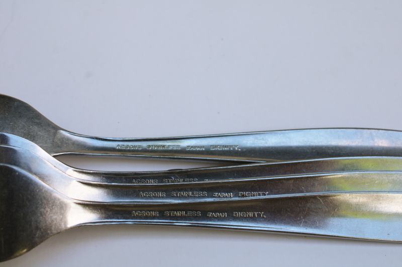 photo of Acsons stainless flatware Dignity pattern dinner forks MCM vintage Japan  #3