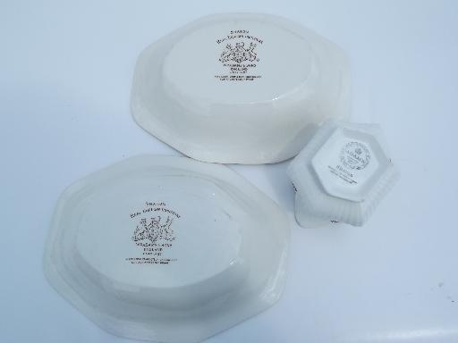 photo of Adams Sharon brown transfer shamrock clover china oval bowls and pitcher #5