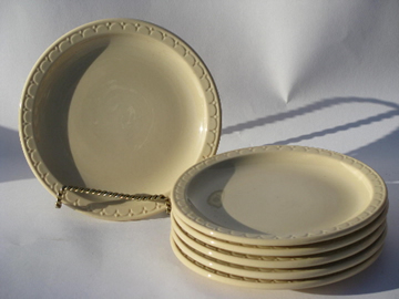 catalog photo of Adobe ware brown restaurant ironstone, sandwich plates, vintage Syracuse china