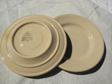 catalog photo of Adobe ware brown restaurant ironstone, sandwich plates, vintage Syracuse china