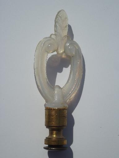 photo of Aladdin Alacite vintage moonstone opalescent glass electric lamp finial #1