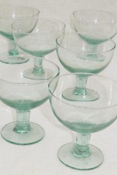 catalog photo of Albi Eco friendly glass margarita cocktail glasses, pale green recycled glass made in Spain