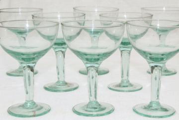 catalog photo of Albi Eco friendly glass wine or cocktail glasses, pale green recycled glass made in Spain