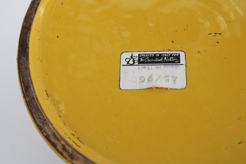 photo of Aldo Londi Italy mod vintage ceramic planter pot, numbered Rosenthal Netter label, MCM Italian pottery  #7