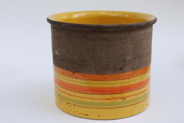 catalog photo of Aldo Londi Italy mod vintage ceramic planter pot, numbered Rosenthal Netter label, MCM Italian pottery 