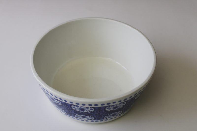 photo of Ali pattern blue & white Arabia Finland vegetable bowl, mod vintage ceramic dish #2