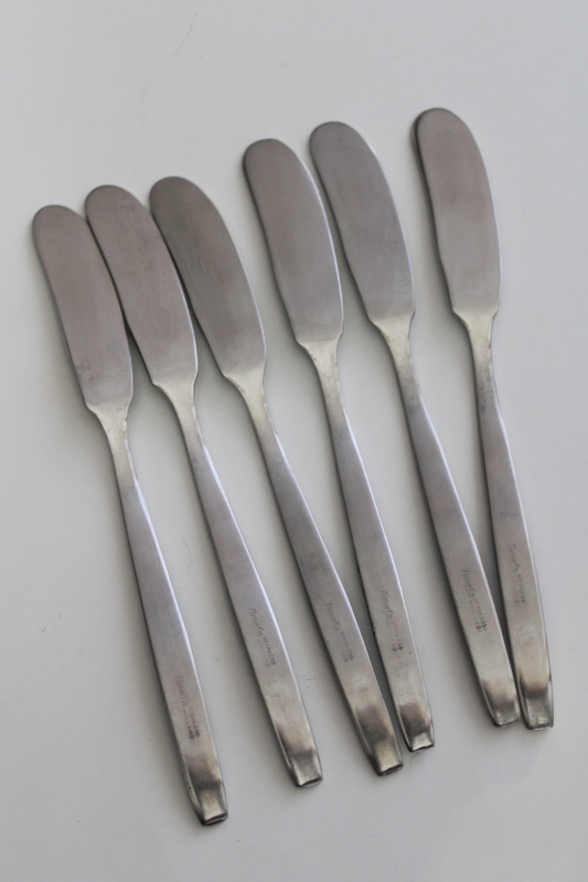 photo of Amefa Royal Damask stainless flatware mod vintage, butter knife set six knives #3