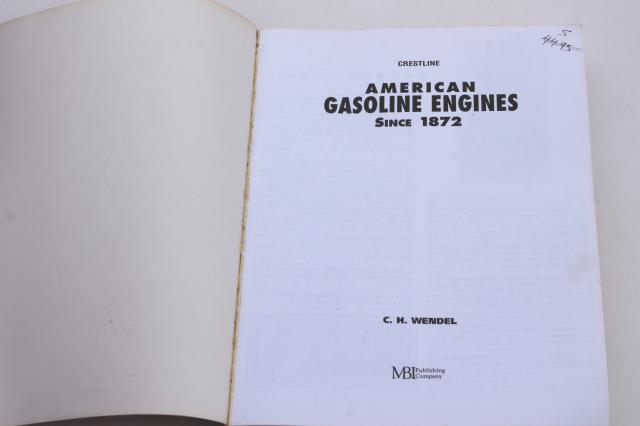 photo of American Gasoline Engines Since 1872, makes & history w/ photos, collector's guide book #2