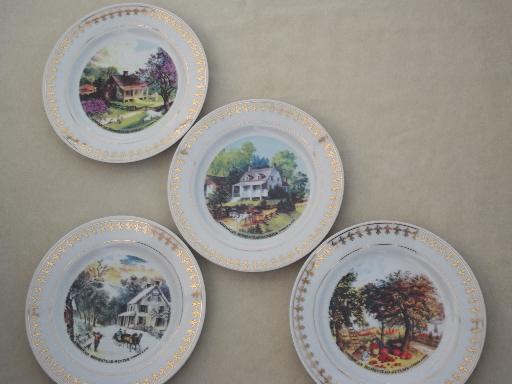 photo of American Historic Society Currier & Ives seasons collector's plates set #1