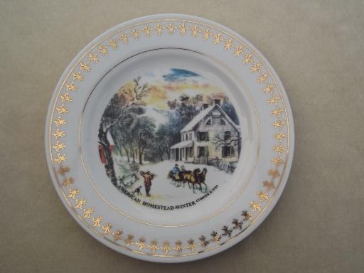 photo of American Historic Society Currier & Ives seasons collector's plates set #5