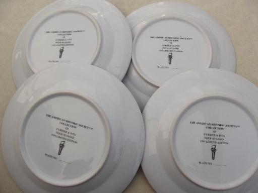 photo of American Historic Society Currier & Ives seasons collector's plates set #6