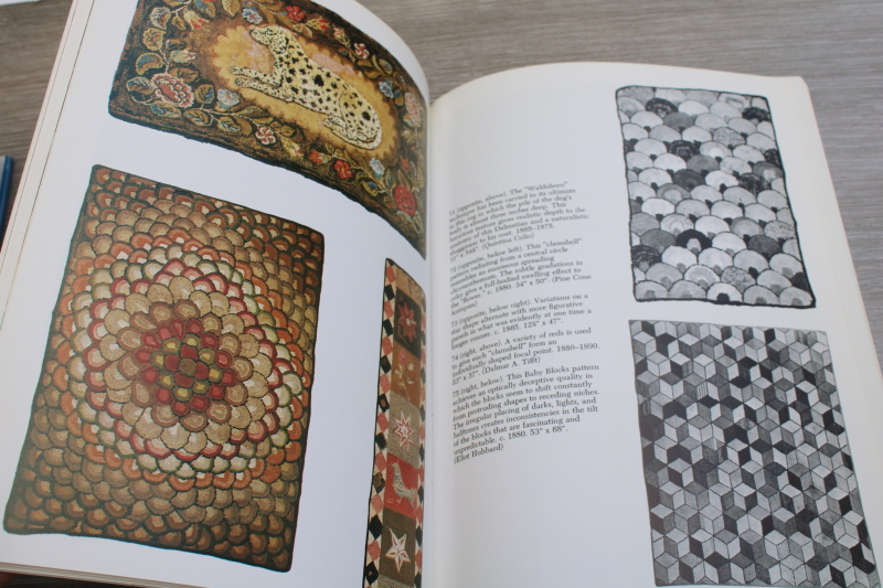 photo of American Hooked & Sewn Rugs book, vintage rug folk art, antique textiles history #3