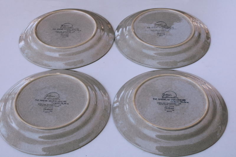 photo of American Patchwork Heritage International stoneware dinner plates set of 4 1980s vintage #5