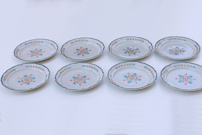 photo of American Patchwork Heritage International stoneware salad plates set of 8 1980s vintage #1