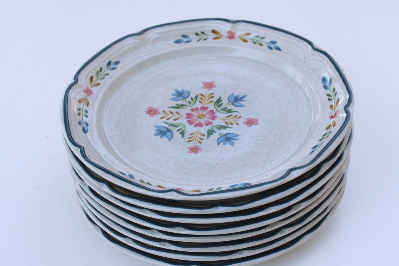 photo of American Patchwork Heritage International stoneware salad plates set of 8 1980s vintage #6