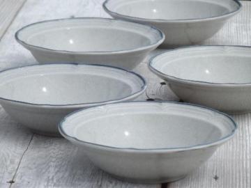 catalog photo of American Patchwork plain soup bowls, International Heritage stoneware Japan