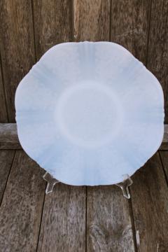 catalog photo of American Sweetheart depression glass cake plate, Monax white opalescent glass