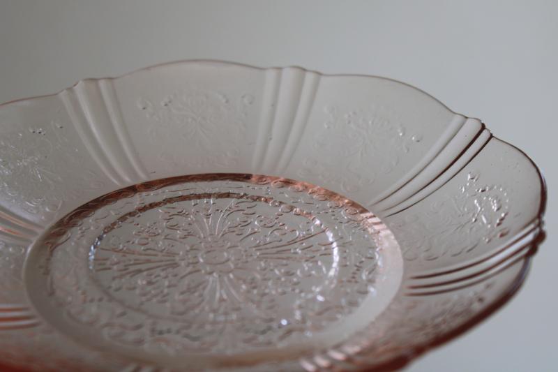 photo of American Sweetheart vintage pink depression glass cups & saucers set of four #7