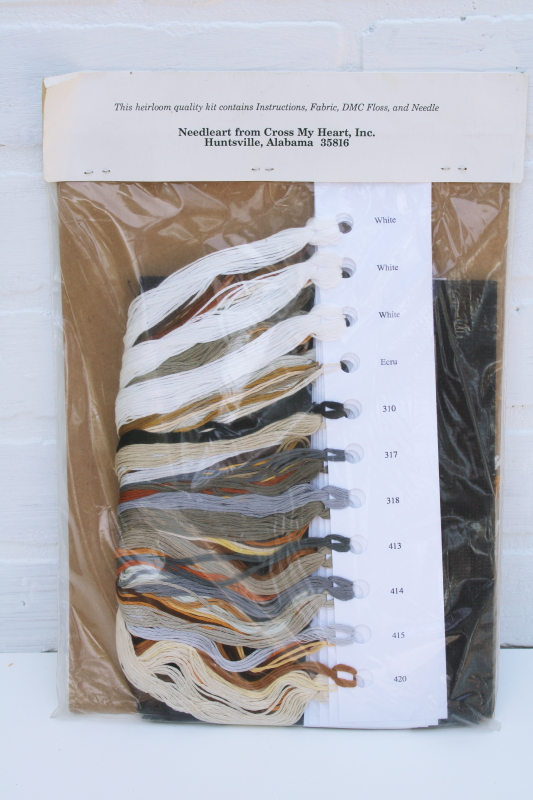 photo of American bald eagle counted cross stitch complete kit sealed w/ floss, aida cloth and chart #3