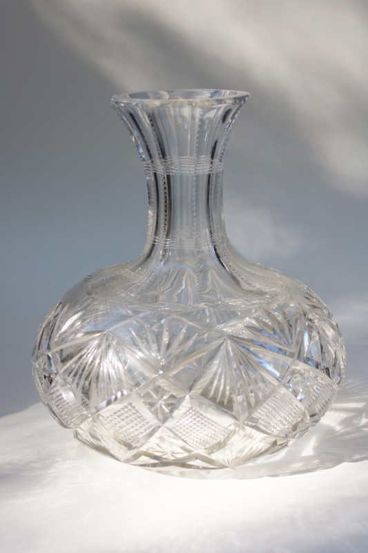 photo of American brilliant vintage crystal clear cut glass, water bottle carafe or decanter #1