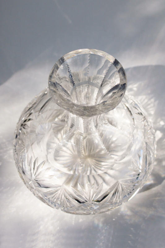 photo of American brilliant vintage crystal clear cut glass, water bottle carafe or decanter #9