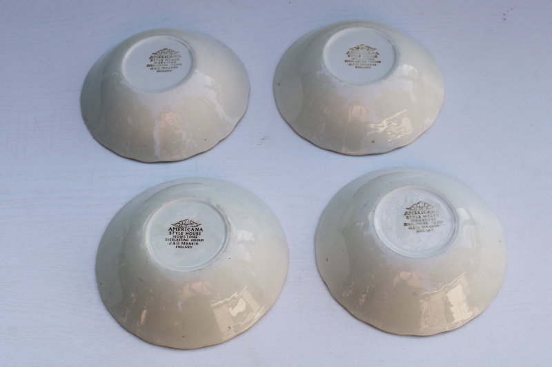 photo of Americana brown transferware ironstone china cereal bowls, scenes from American history print vintage J & G Meakin  #6