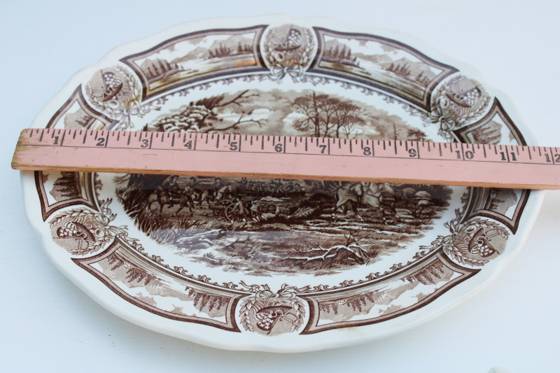 photo of Americana brown transferware ironstone china platter Washington Crossing the Delaware print vintage J & G Meakin  #5