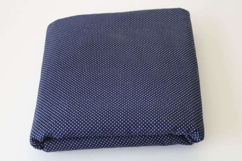 photo of Ameritex cotton fabric quilting weight navy blue w/ white pin dots 5 yards #1