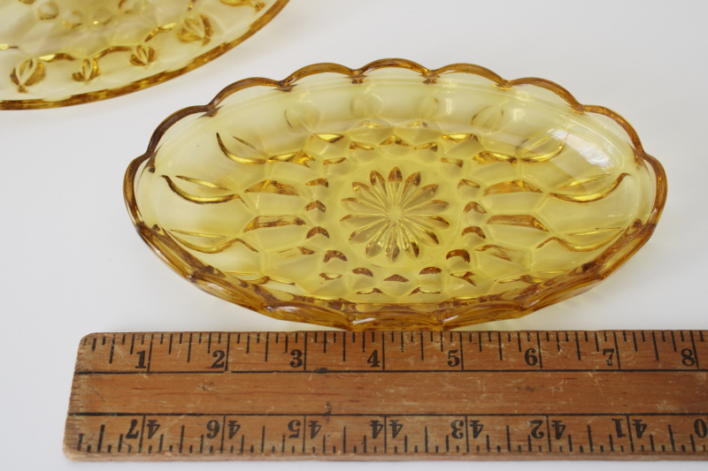 photo of Anchor Hocking Fairfield pattern covered butter dish, 70s or 80s vintage amber glass  #3