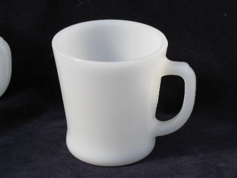 photo of Anchor Hocking Fire King , vintage white glass coffee mugs cups #2