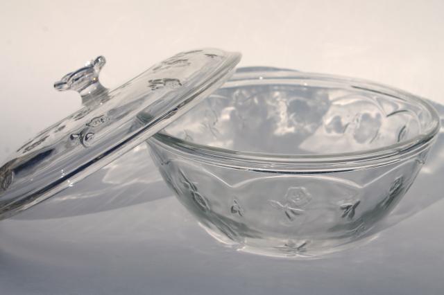 photo of Anchor Hocking Savannah pattern clear glass two quart oval casserole baking dish #2