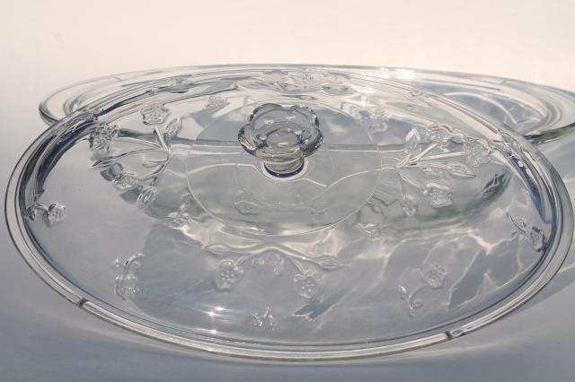 photo of Anchor Hocking Savannah pattern clear glass two quart oval casserole baking dish #3