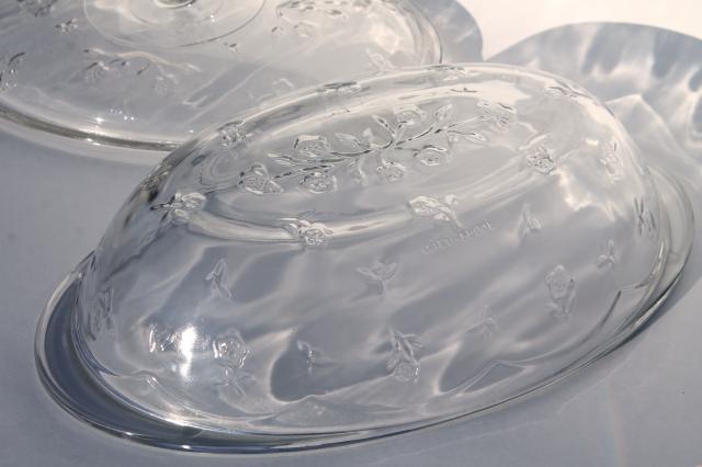 photo of Anchor Hocking Savannah pattern clear glass two quart oval casserole baking dish #6