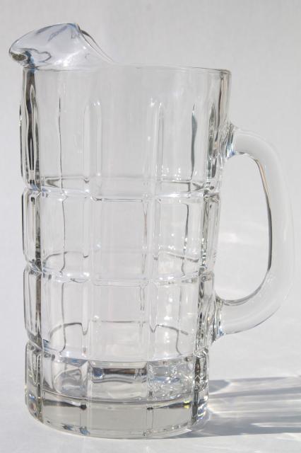 photo of Anchor Hocking Tartan crystal clear glass pitcher, new old stock unused #2