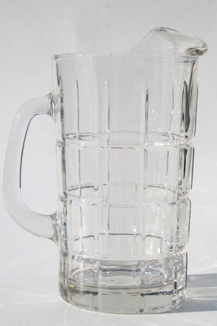 photo of Anchor Hocking Tartan crystal clear glass pitcher, new old stock unused #4