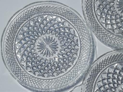 photo of Anchor Hocking Wexford pattern glass dinner plates #3