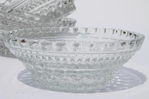 photo of Anchor Hocking Wexford waffle pattern glass, clear glass fruit bowls #2