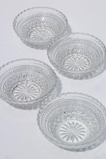 photo of Anchor Hocking Wexford waffle pattern glass, clear glass fruit bowls #3